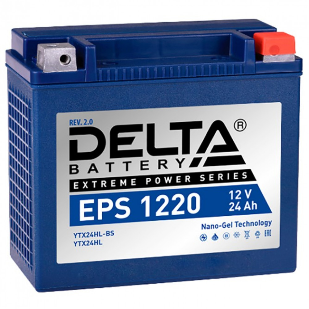 АКБ 12V 24Ah Delta EPS 1220 о.п.(- +)