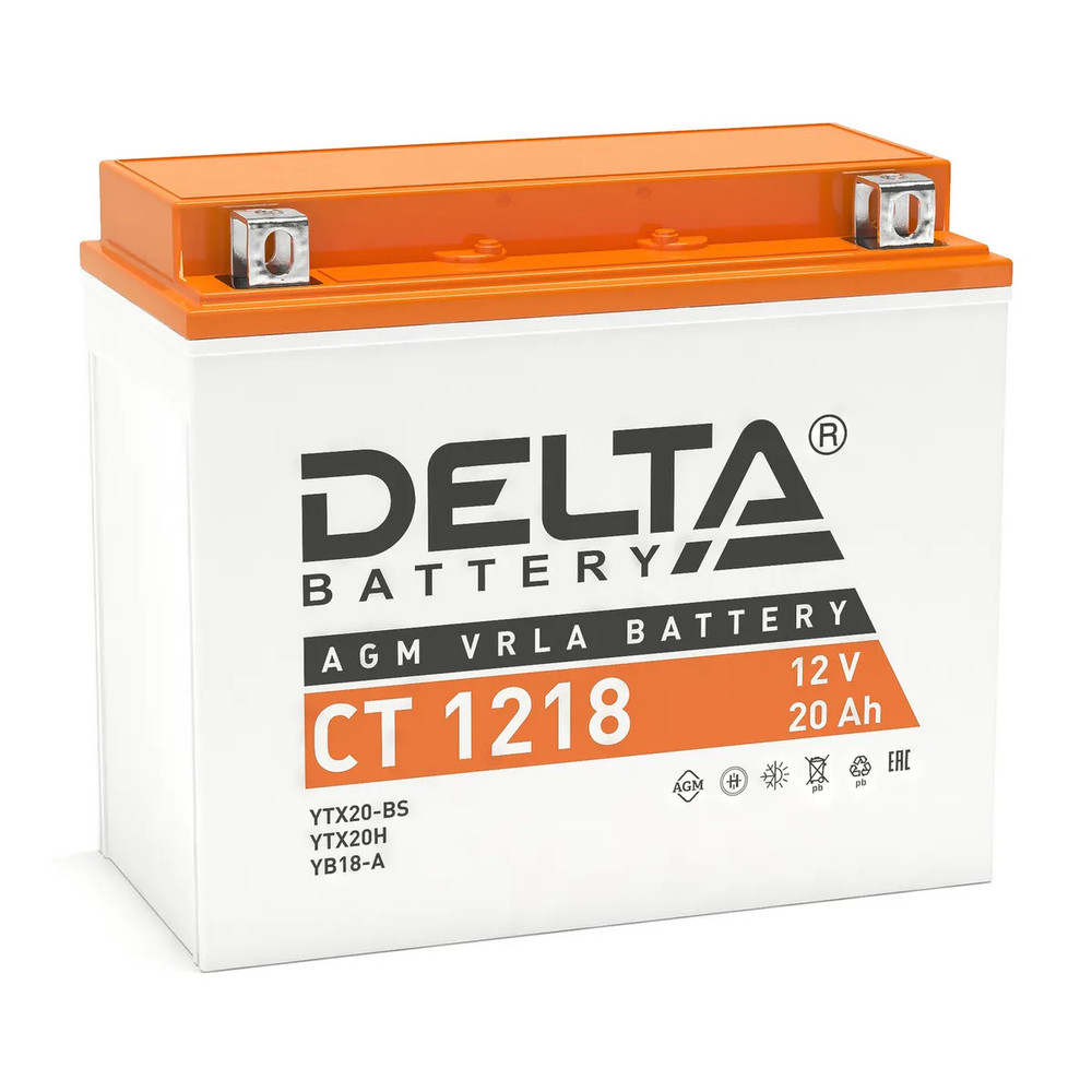 АКБ 12V 20Ah Delta СТ1218 п.п.(+ -)