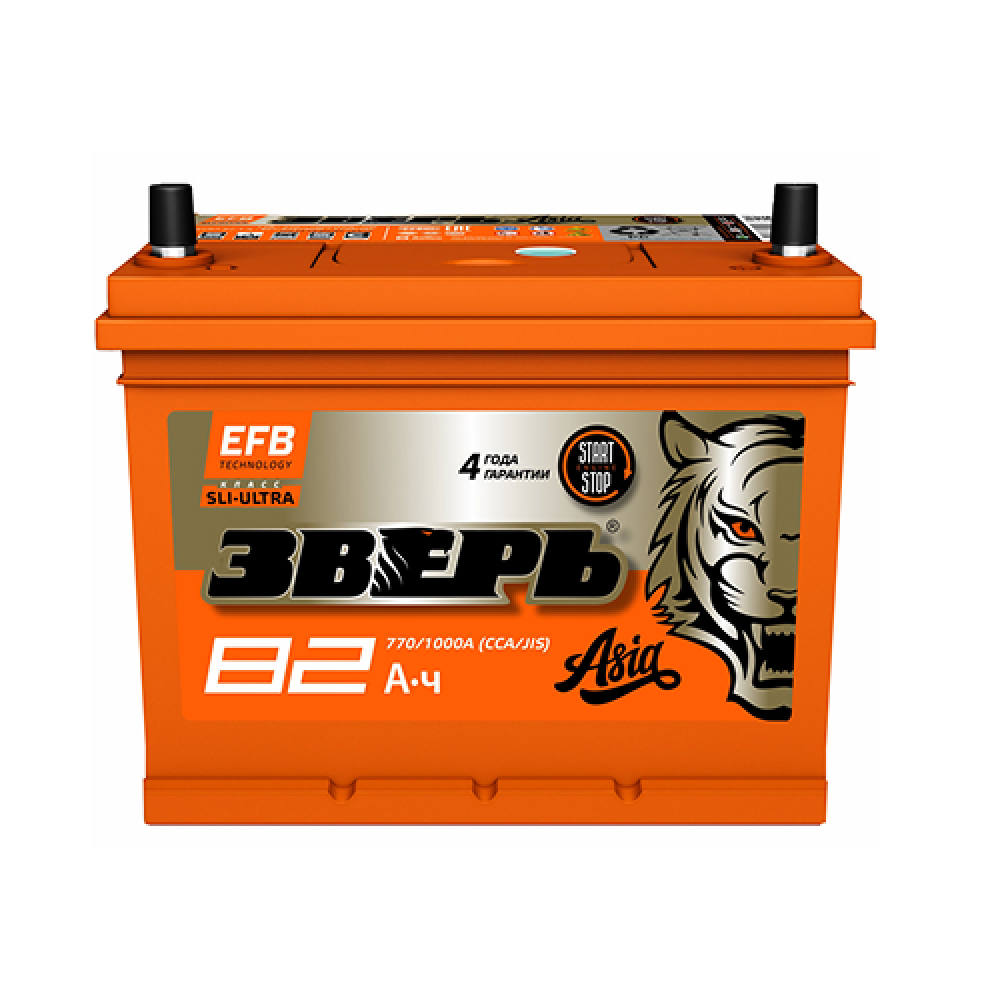 АКБ 82 Зверь Asia EFB о.п. ZVEFBA 82-3-R