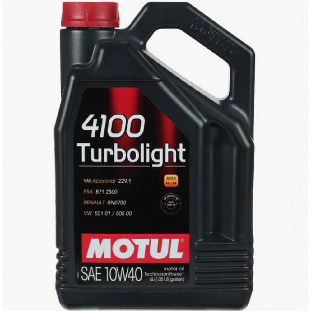 МАСЛО МОТОР MOTUL 4100 TURBOLIGHT 10W40 4л синт